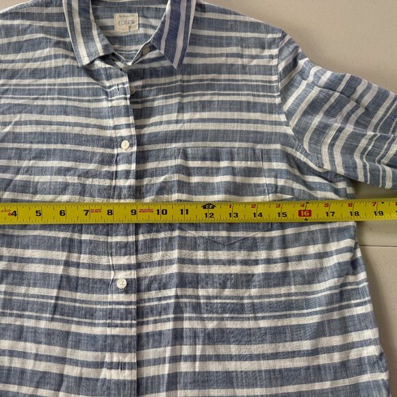 J Crew Blue and White Striped Button Down Women's S - Picture 3 of 4